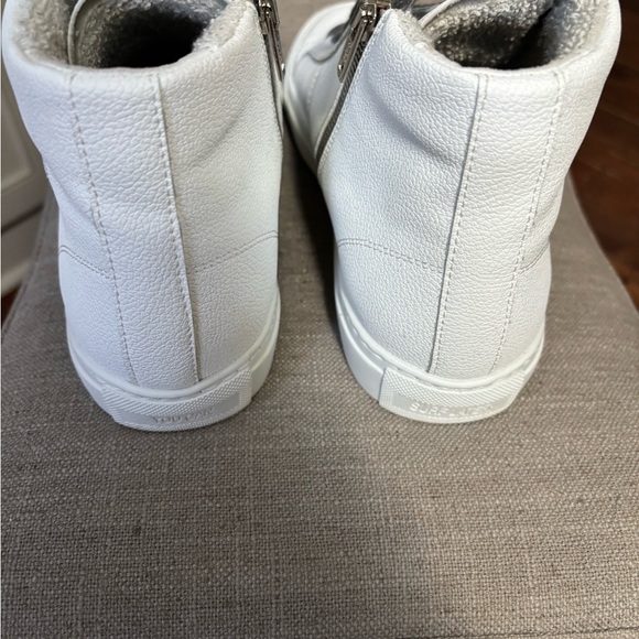 P448 Womens B Star Whiter Sneaker High Top Zipper Gray Laces Size 40 - Picture 4 of 10